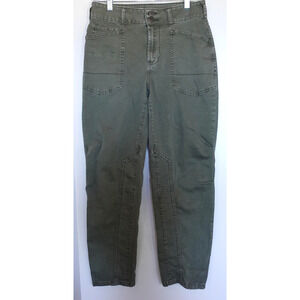Pilcro Pants Womens 26 Olive Green Utility Ankle Crop High Rise Stretch Tapered